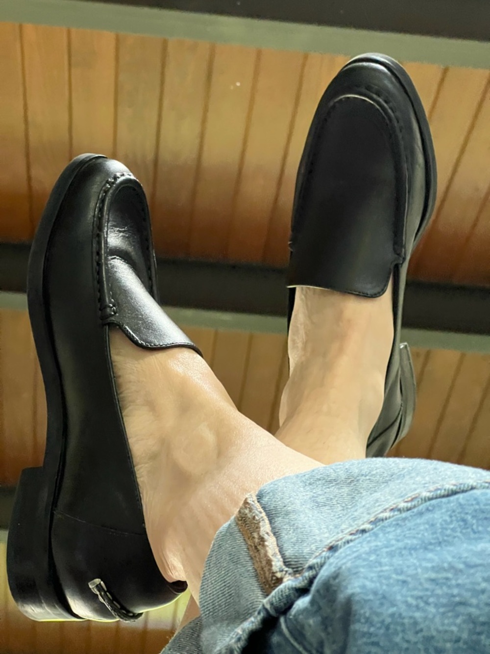 Everlane Black Leather Classic Loafers-pristine condition